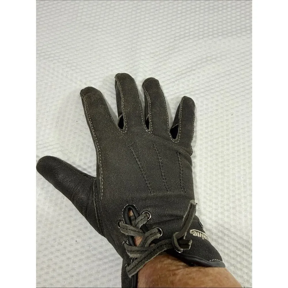 Harley-Davidson Black Lace-Up Leather Riding Gloves size S